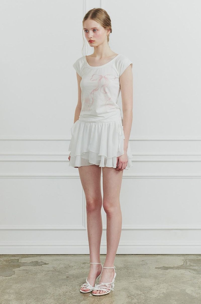 VERA RIBBON TEE white