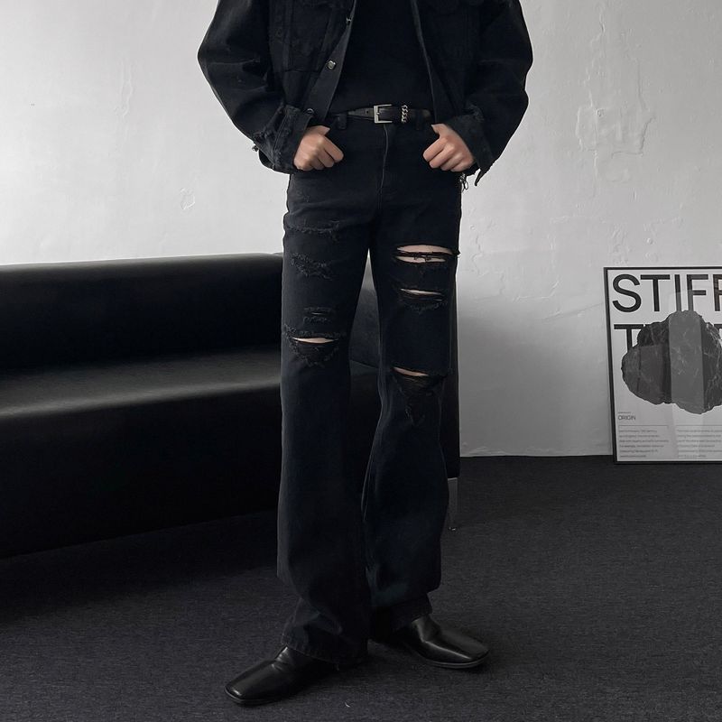 MG624,625 incision damage jean jacket (2 colors)