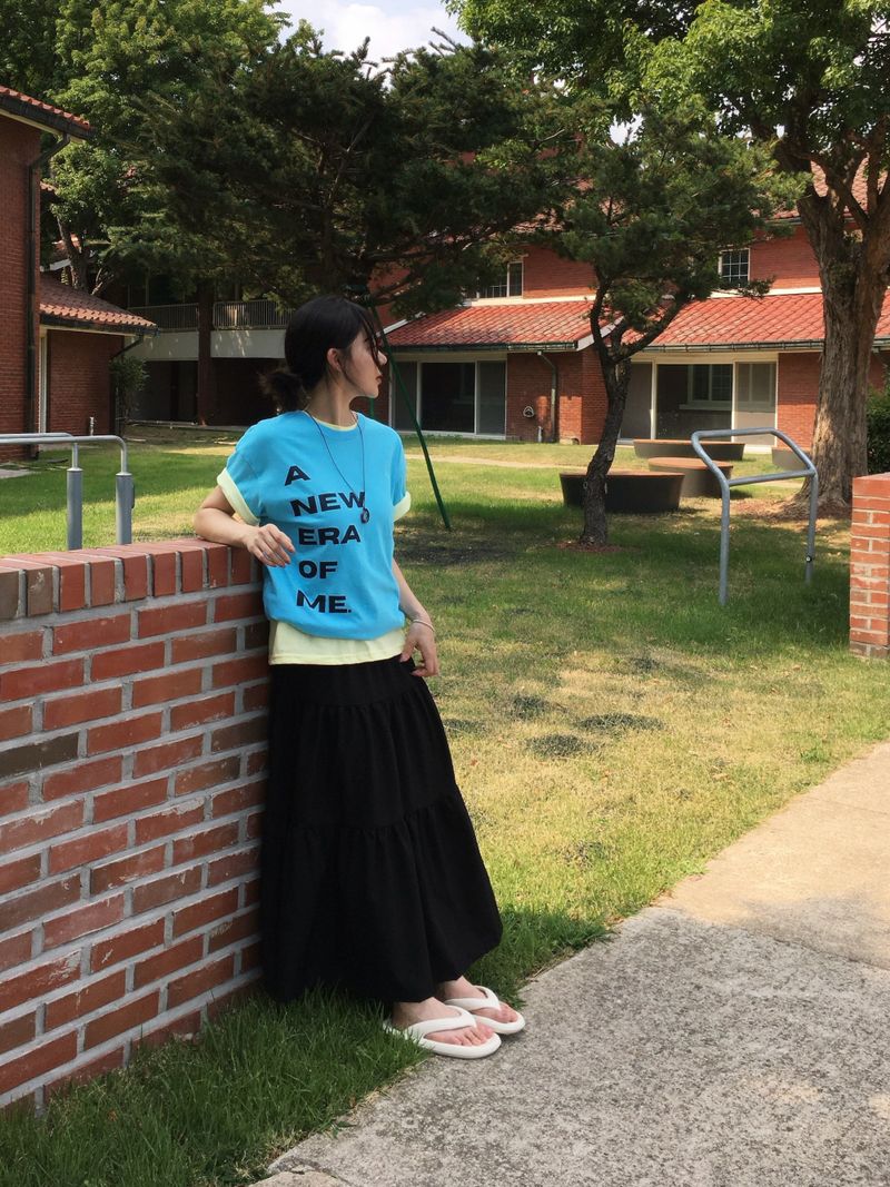 Flora Triple-Ruffle Long Skirt (2 Colors)