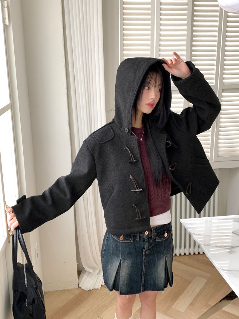 [MADE] Arco Wool Herringbone Tteokbokki Short Duffel Coat