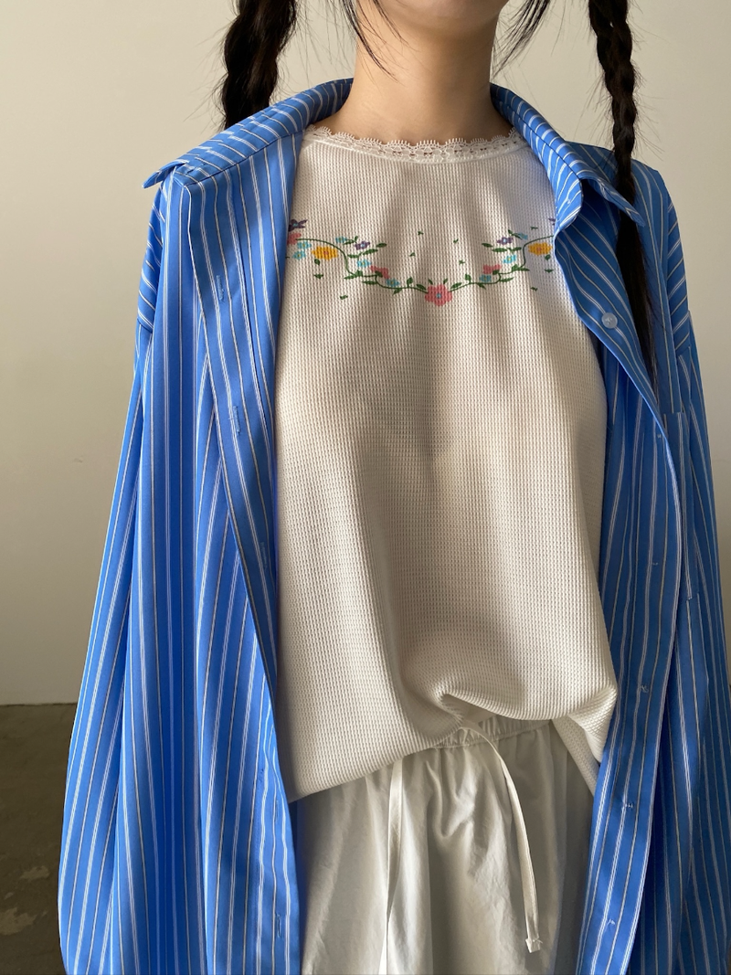 garden waffle lace T