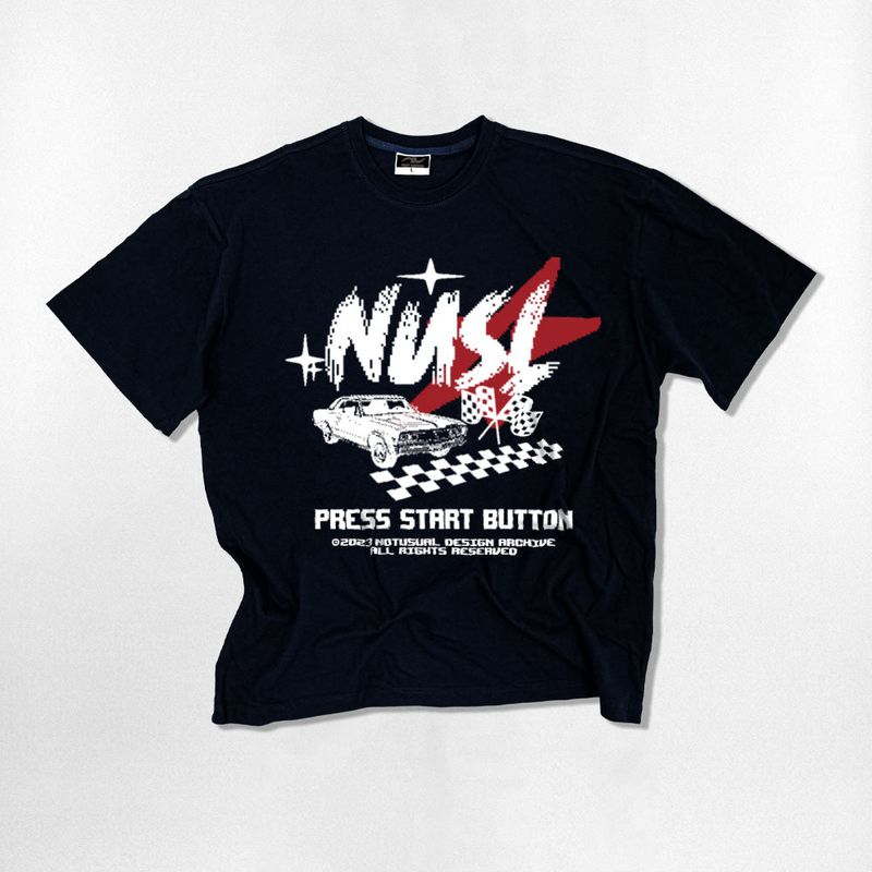 ピクセルスタートオーバーフィットTシャツ - 4COLOR