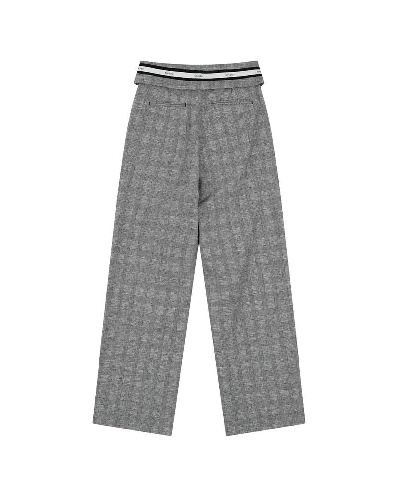 Fold Over Wide Slacks _ GREY