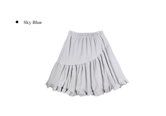 Coun Jacquard Diagonal Shirring Frill Midi Skirt
