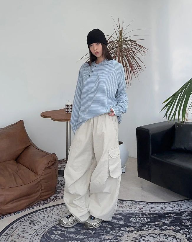 Lucael diagonal button hoodie