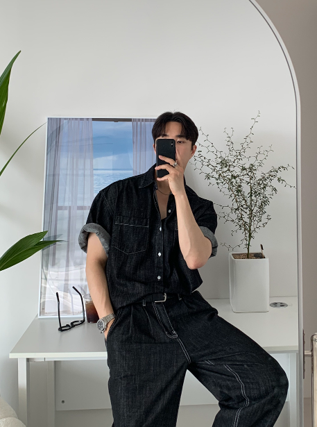 LOOKPLE（ルックプル）の「【Setup】Aiden Solid Linen Denim Setup（Setup）」