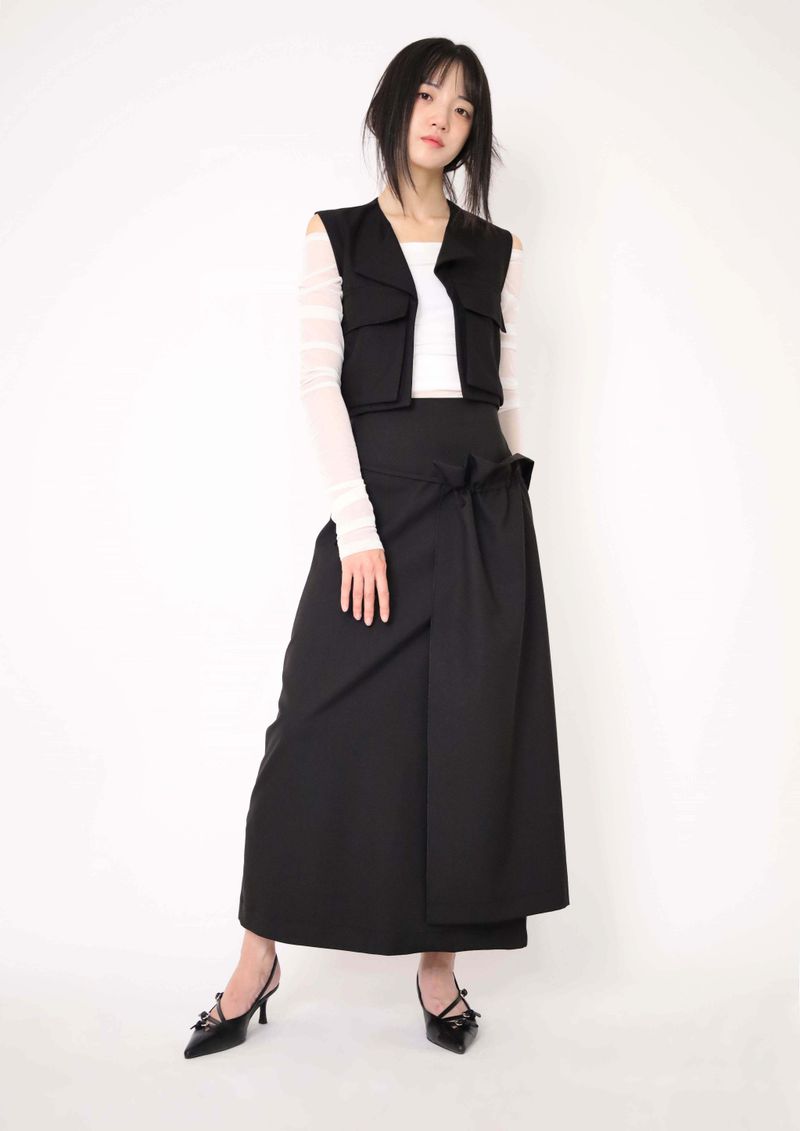 Wrinkle Layered Skirt