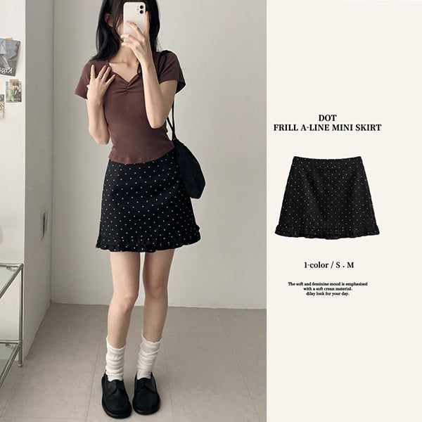 Lovely Zanddot A-Line Ruffle Mini Skirt