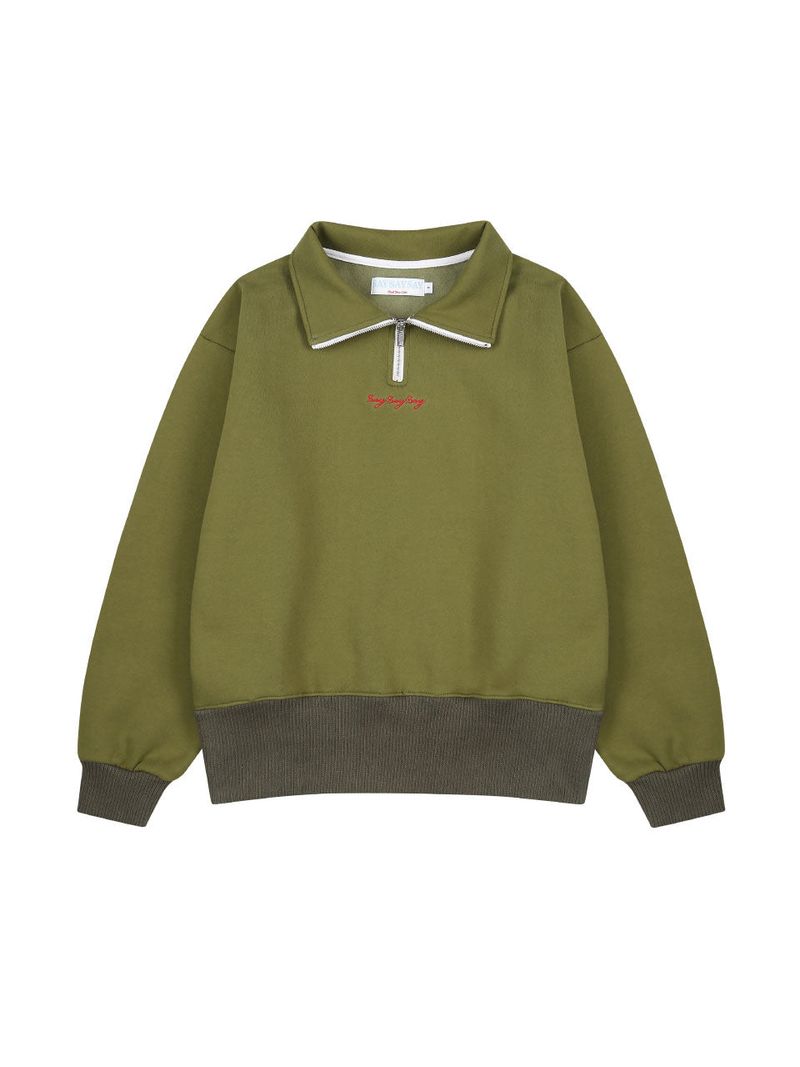 26ss Half zipup logo embroidery knttied sweatshirts 2color