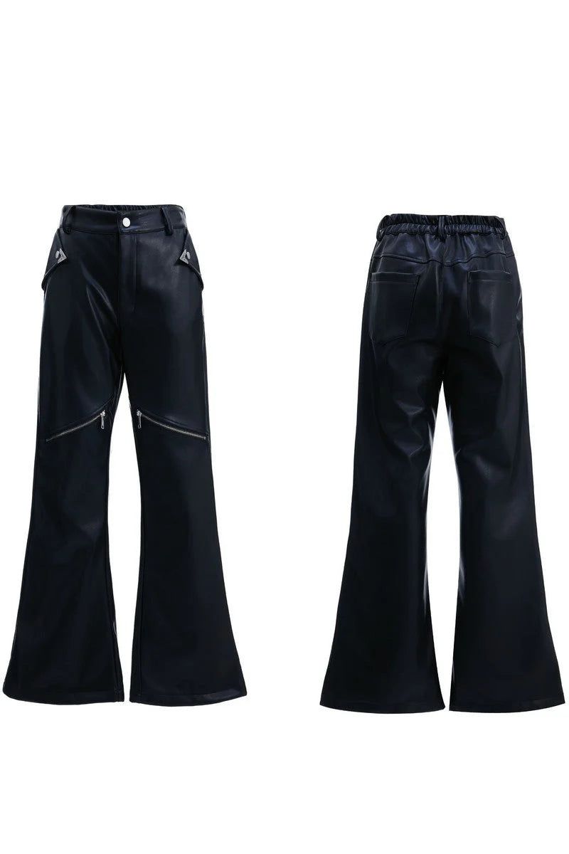 Matte Leather Zip Pants