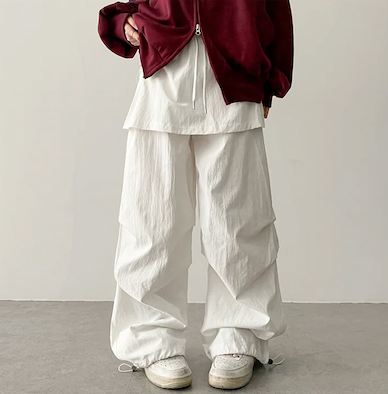 Log banding layered pocket skirt pants