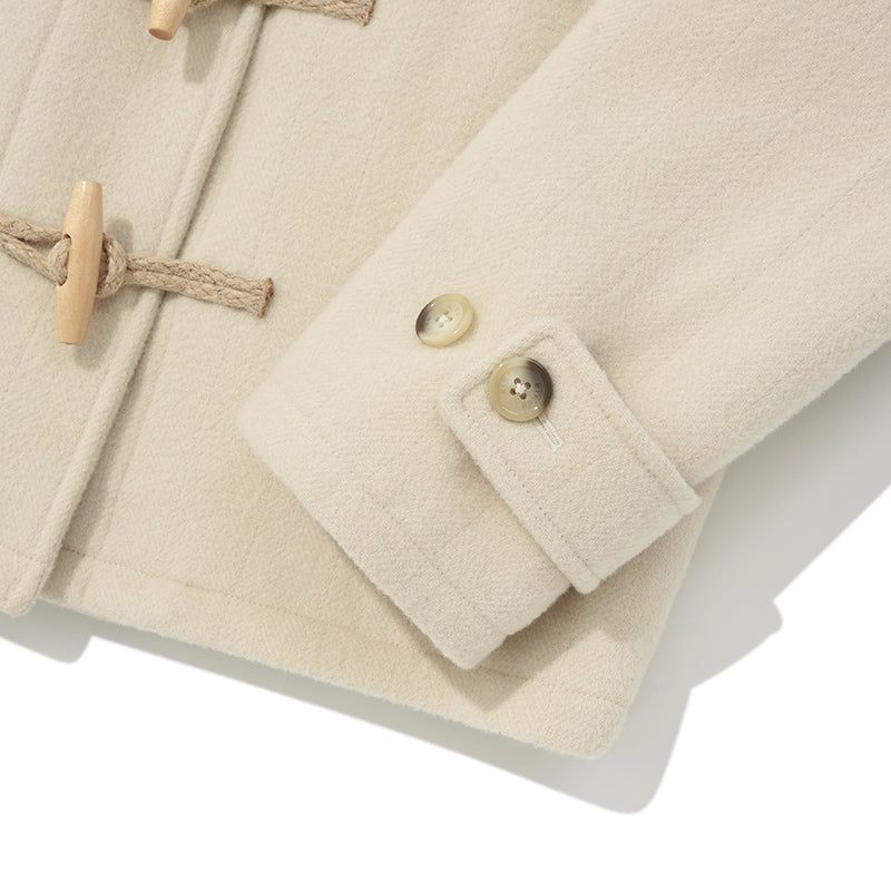 CHERRY HOODIE HALF DUFFLE COAT [IVORY]