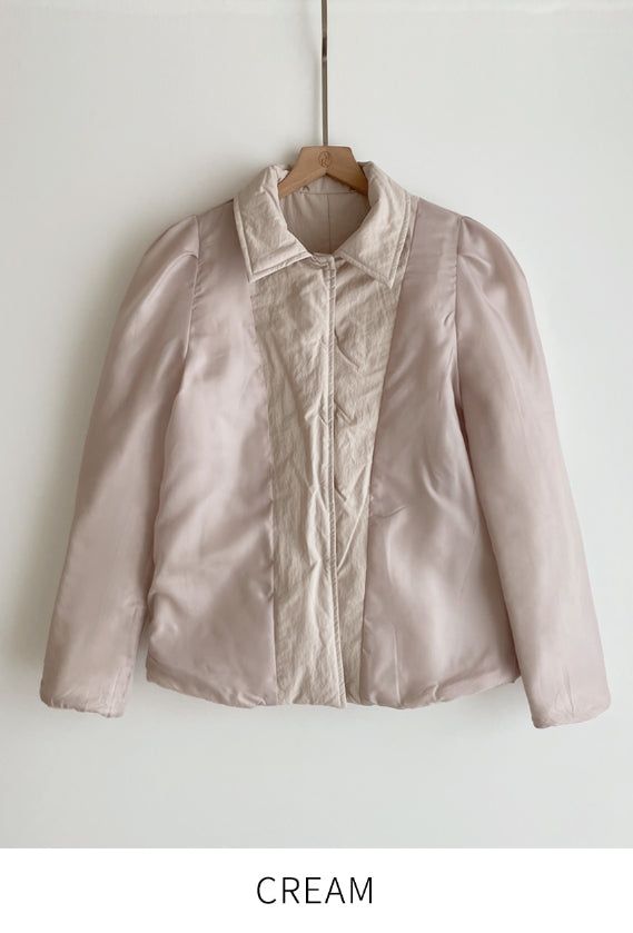 Lumi Belt Collar Puff Short Padded Jacket