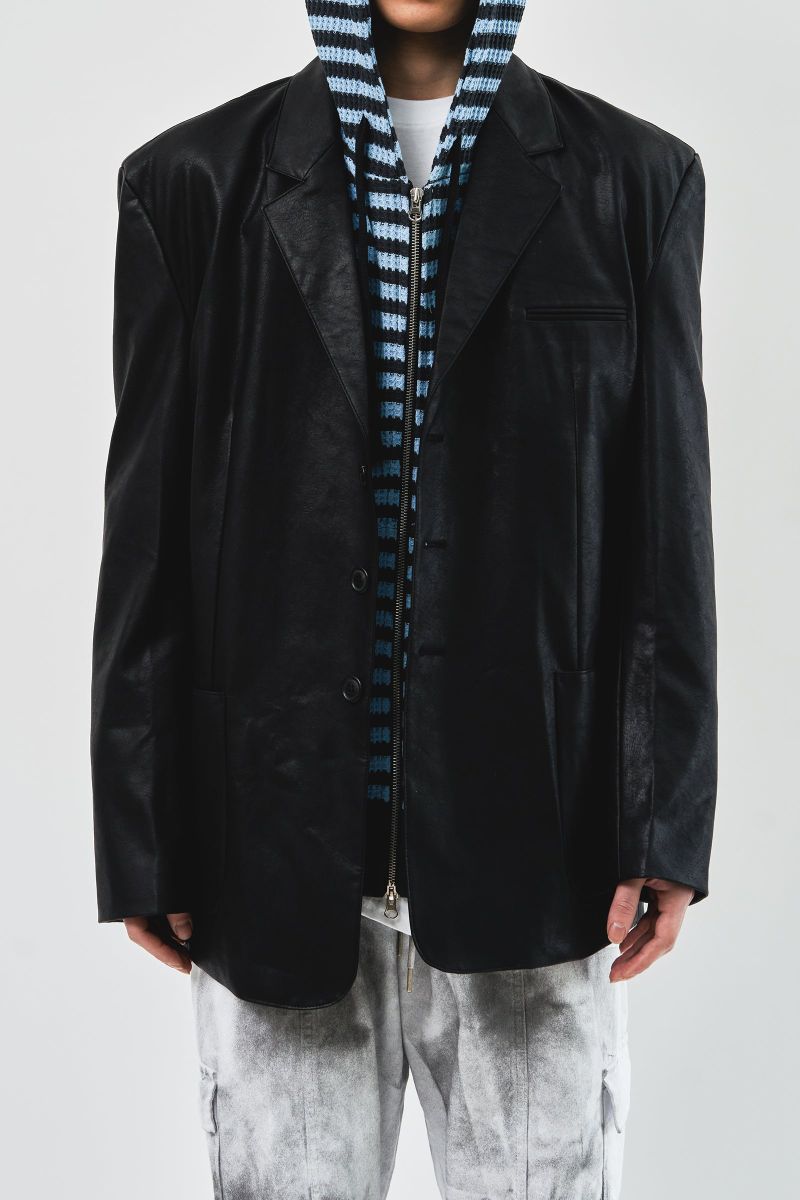 Over Single Leather Jacket (3color)