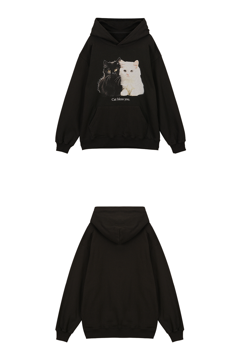 BABY CAT BLESS YOU HOODIE - BLACK