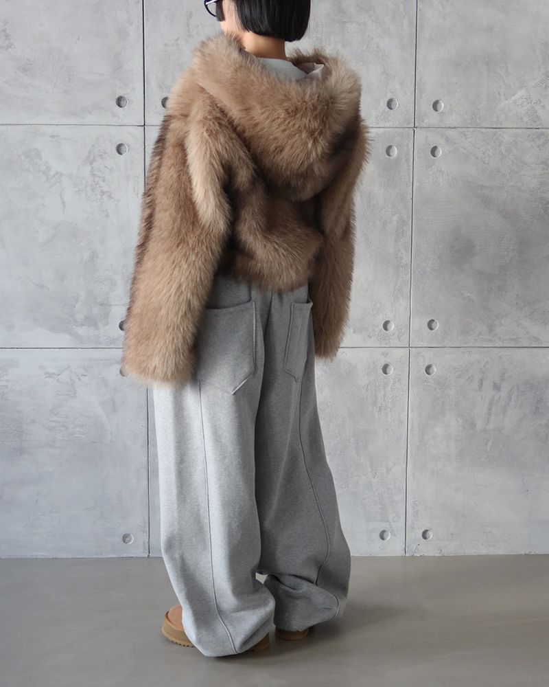 Like Hood Zip-Up Fur Jacket