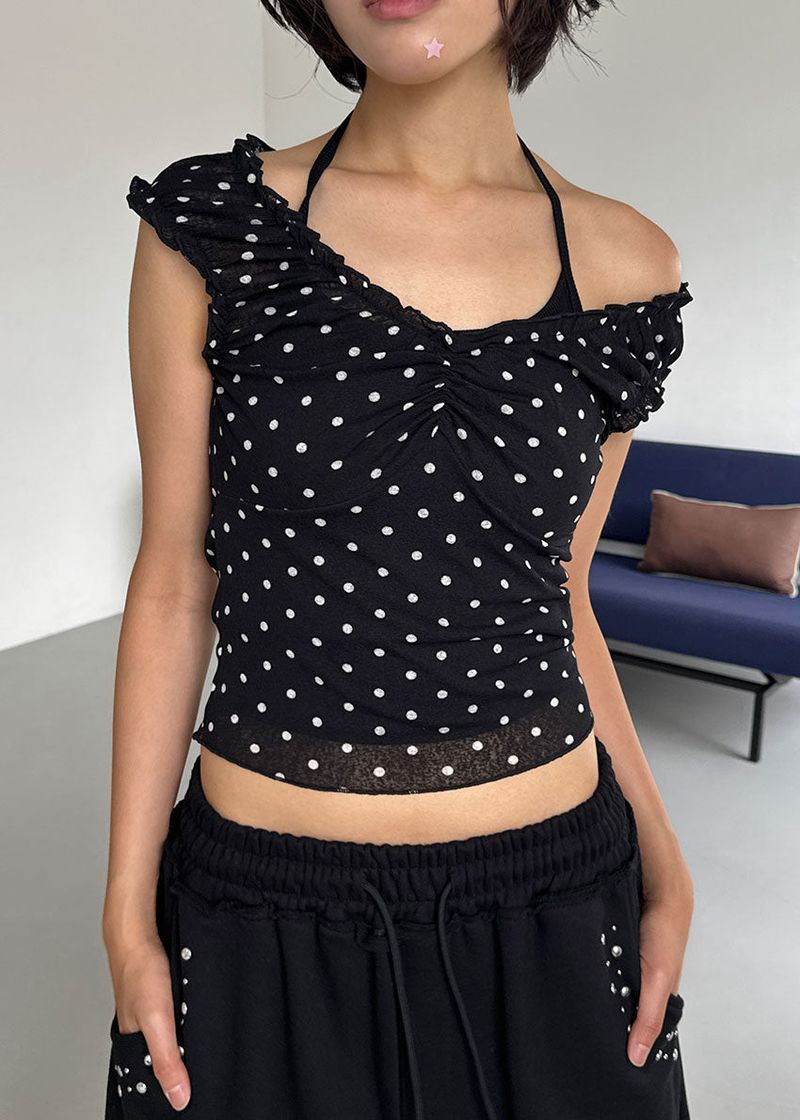 SHIRRING DOT 2-WAY TOP