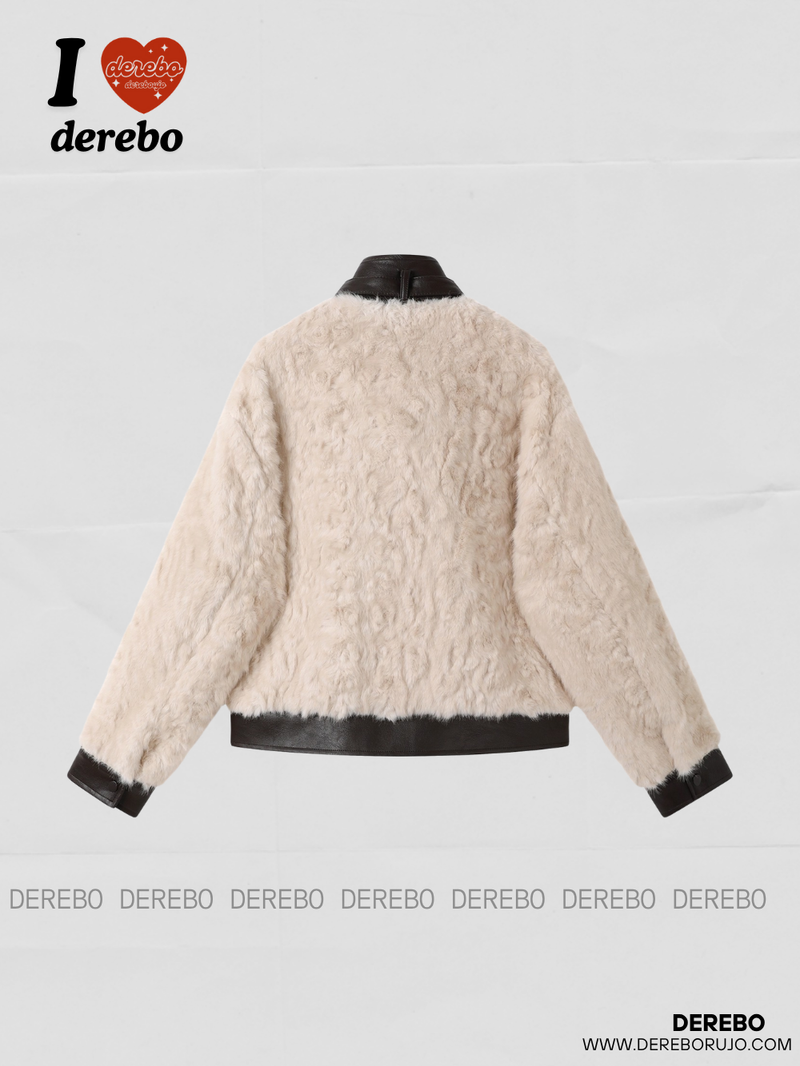 Mood-shirring leather jacket