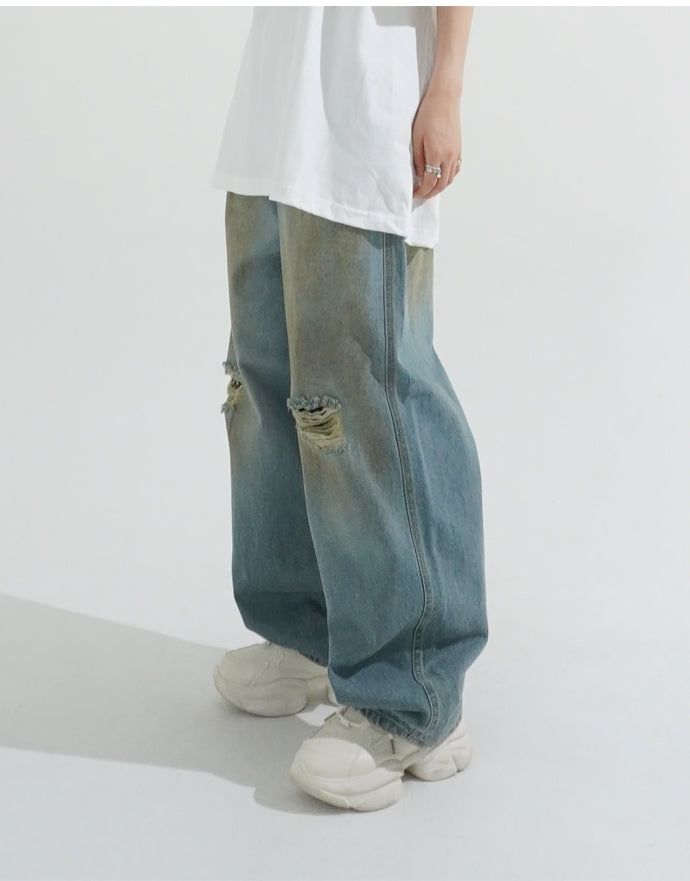 Dirty damage denim pants