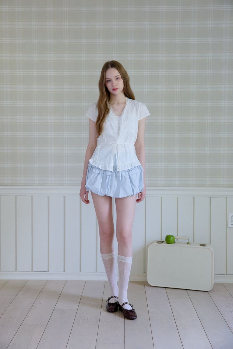 PALE MISTY LACE BLOUSE