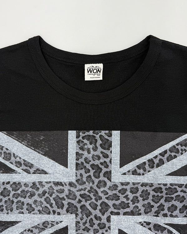 (W's) Leopard Union Jack Print Tee