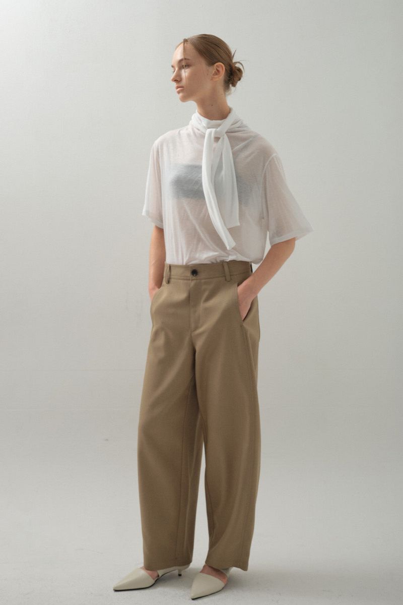 Barrel Line Pants_Beige