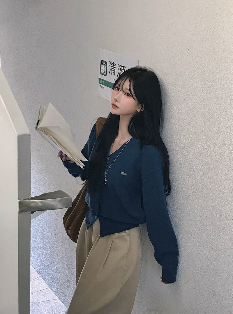 [bellide made] Merlin, Pendant V-neck Cardigan