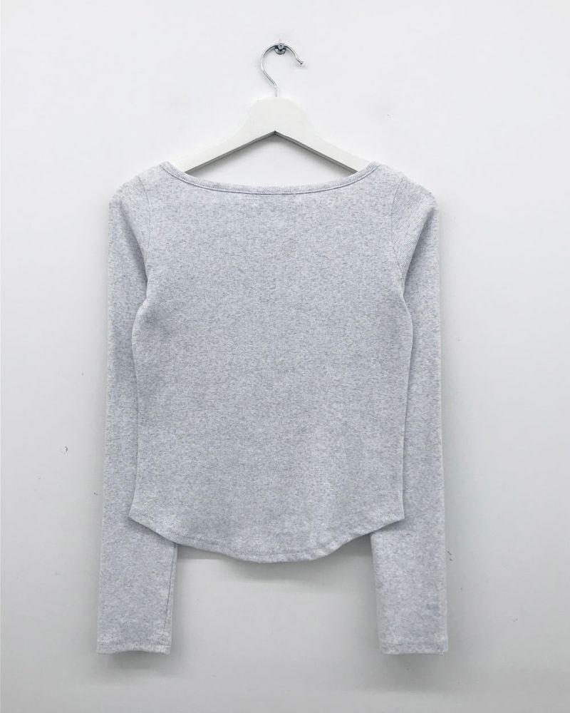 Liège button boat neck t-shirt (3color)