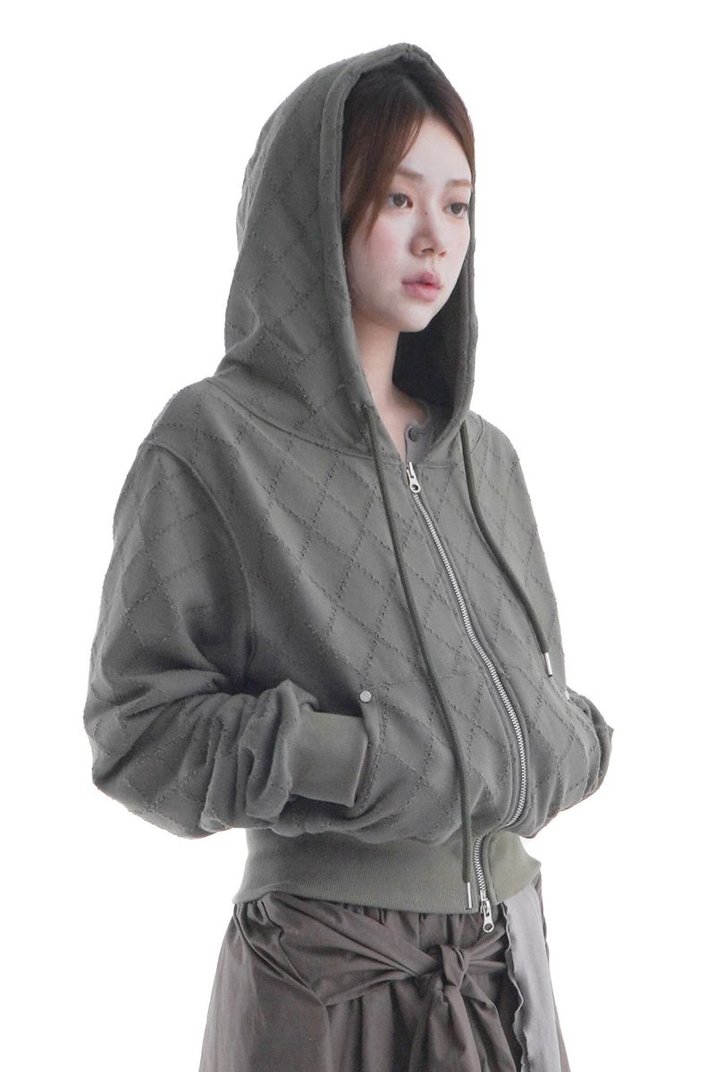 WOOHWA（ウファ）の「 UTILITY QUILT HOODIE（Tops）」