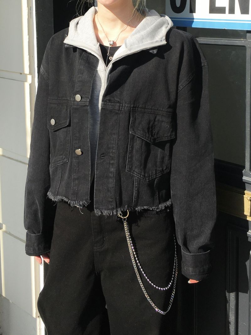 Washed Deckie Crop Denim Jacket (1c)