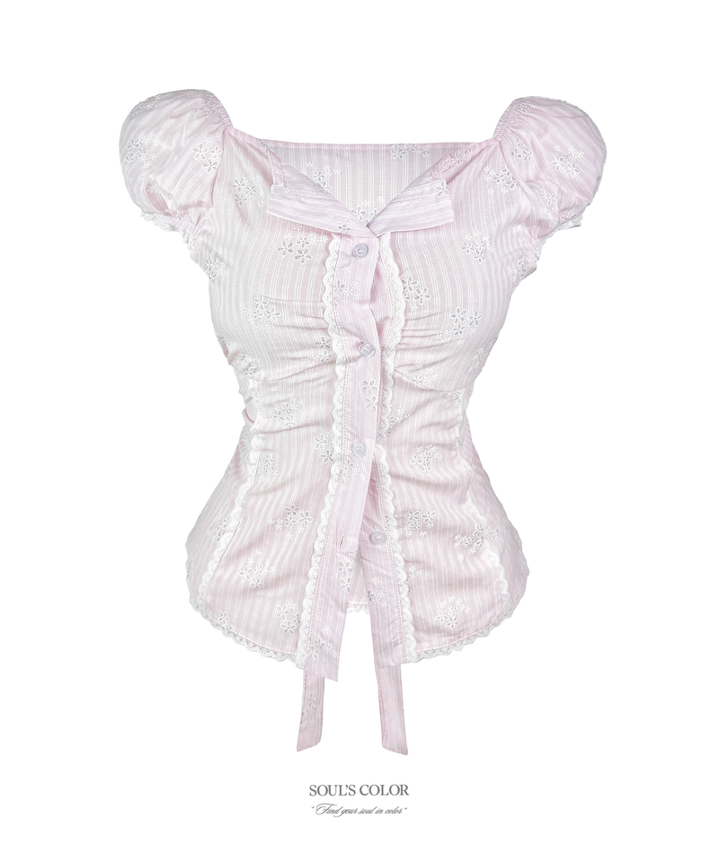 SOUL'S COLOR（ソウルズカラー）の「Elina flower lace ribbon blouse（Tops）」