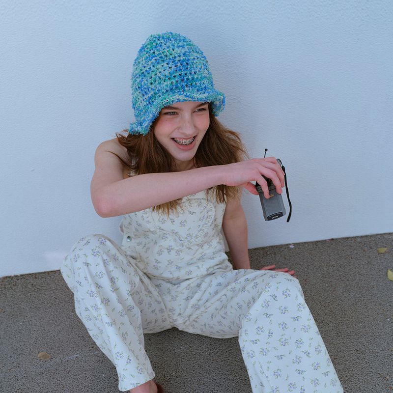 BUTTERFLY KNIT BUCKET HAT