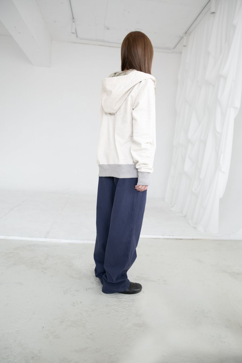 button twoway stripe hood zip-up(2colors)