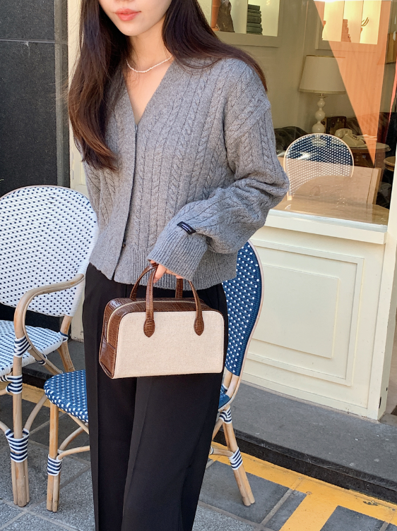 Hidden Button Cable Wool Knit Cardigan (5color)
