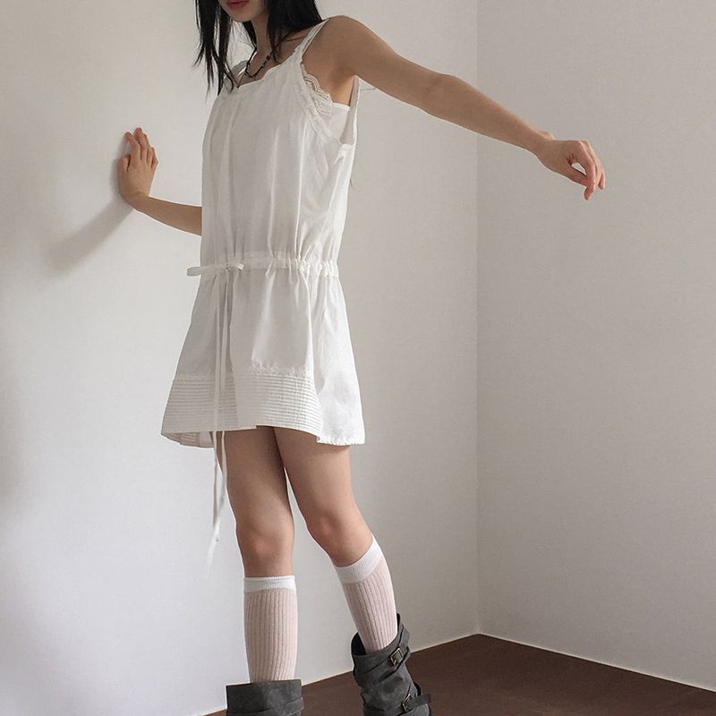 Asel Lace String Mini Sleeveless Dress
