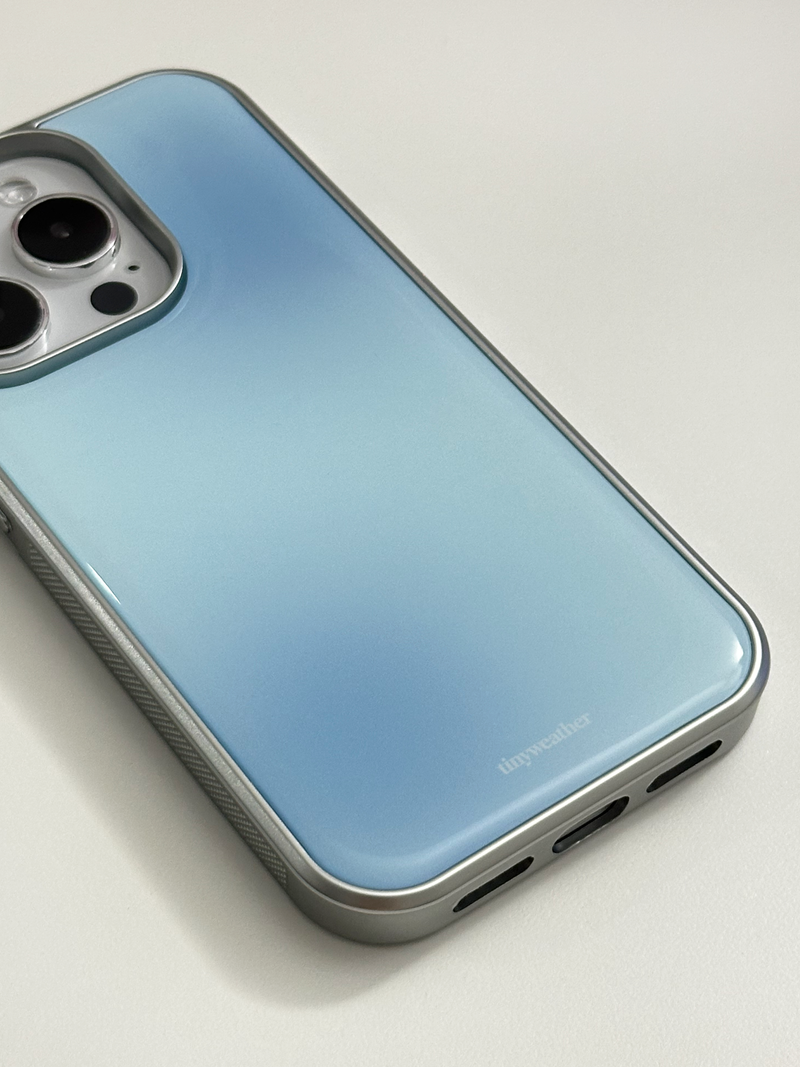 tiny weather(タイニーウェザー)の「summer pastel epoxy silver case-blue(Smartphone Accessories)」