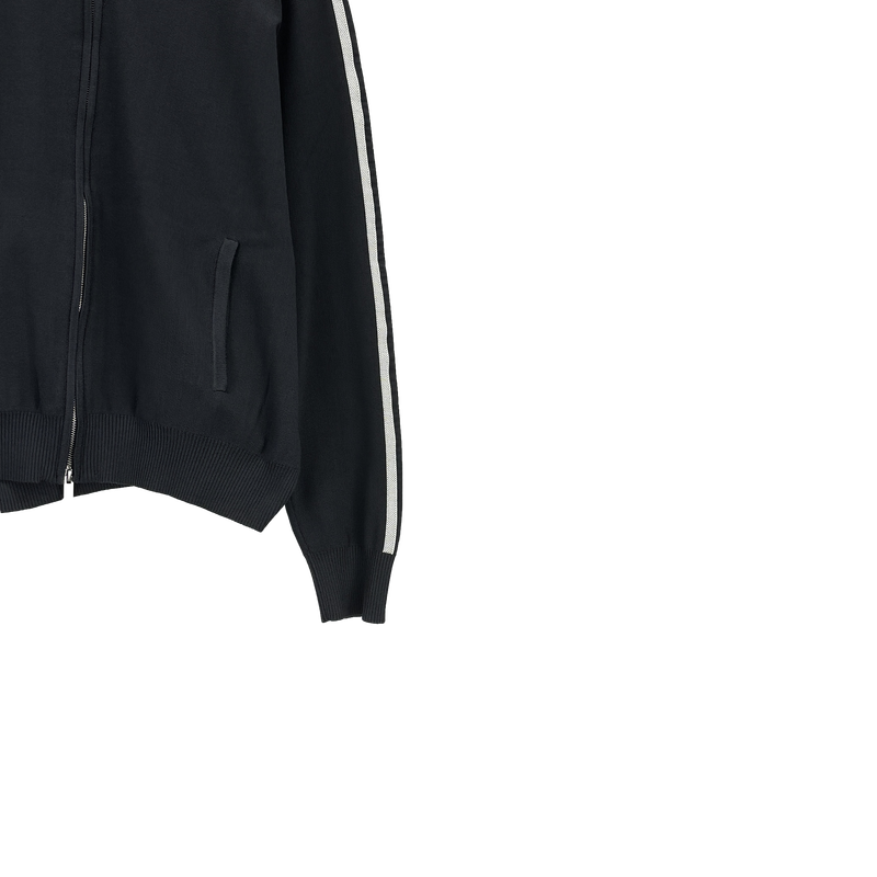 sand track knit zip-up