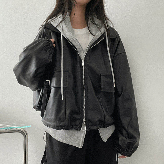 hijjoo（ハイチュー）の「Pelo レザーストリングポケットカラージャケット（ジャケット/アウター）」