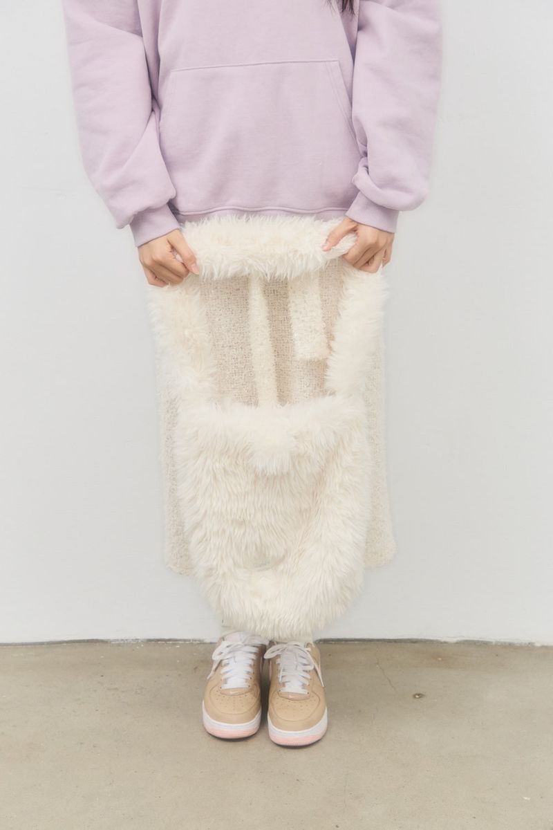 REVERSIBLE BUNNY FUR BAG (IVORY)