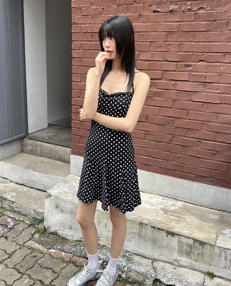 Merlo Dot Halterneck Strap Dress