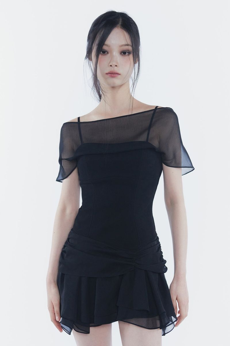 MERRY CHIFFON DRESS black