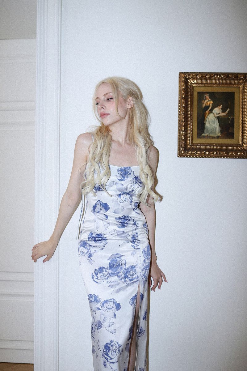 ROSE SLIT DRESS[white]