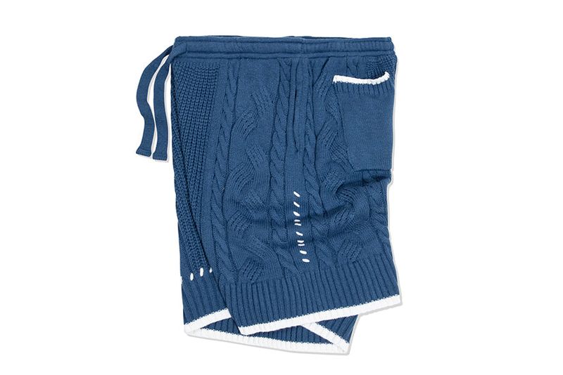 CABLE KNIT WIDE HALF PANTS