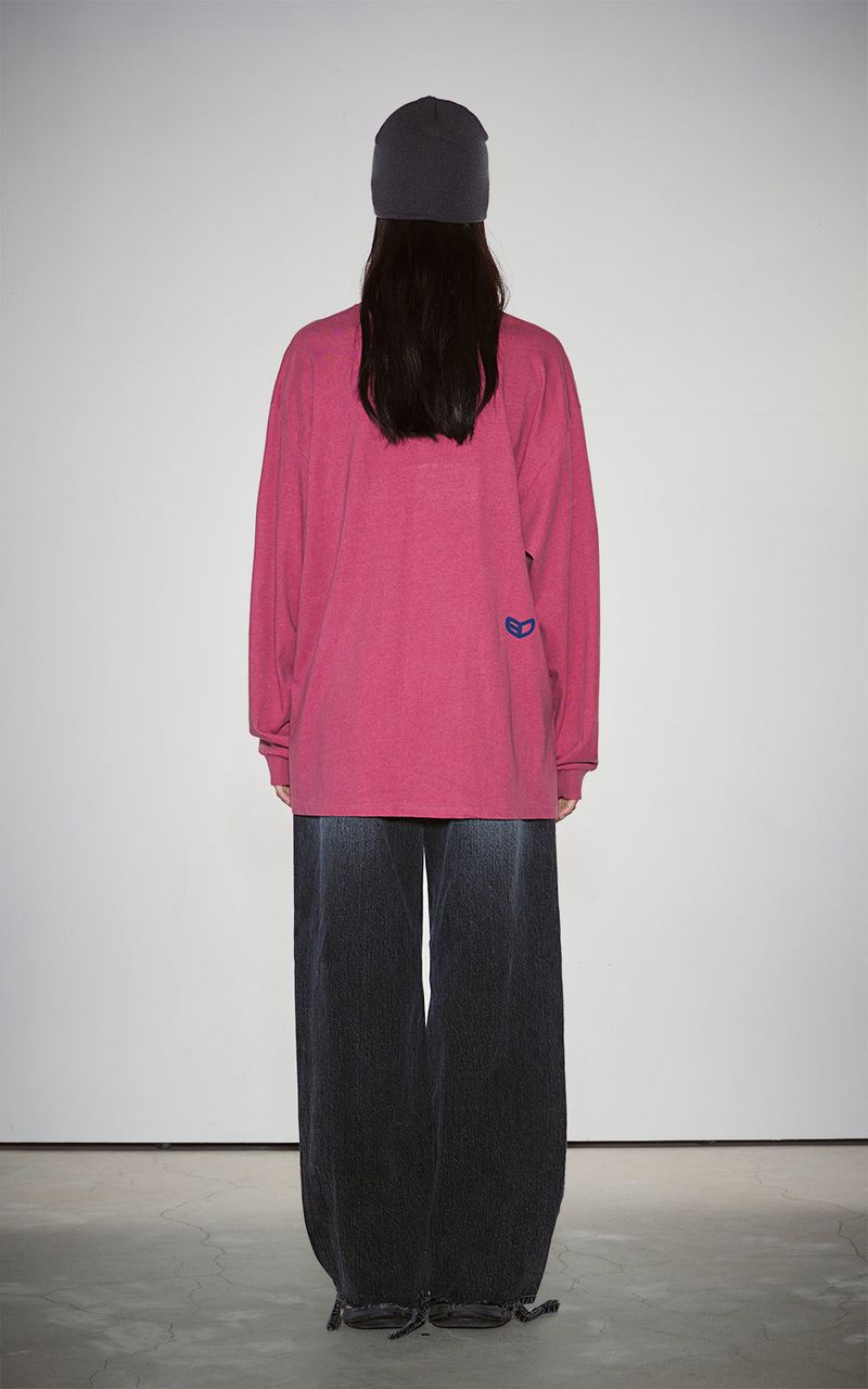 BLUR HEART LONG SLEEVE_VINTAGE RED