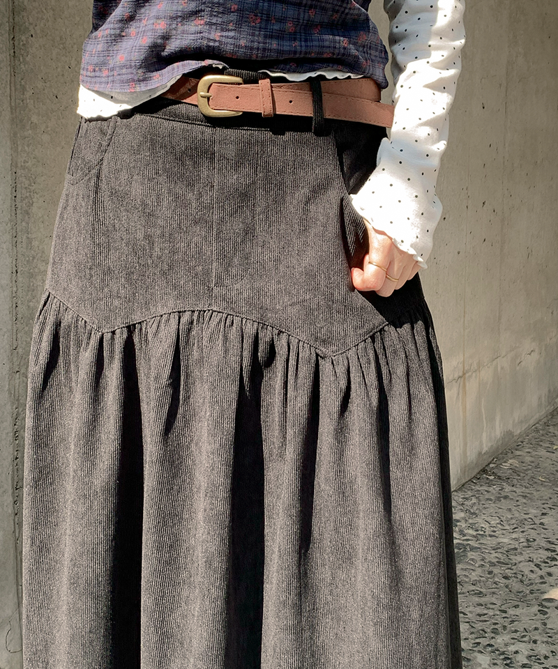 corduroy long skirt