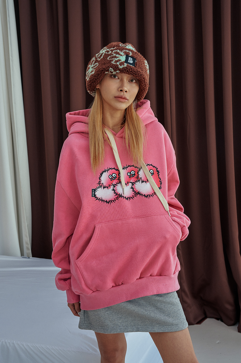 pompom hoodie_pink