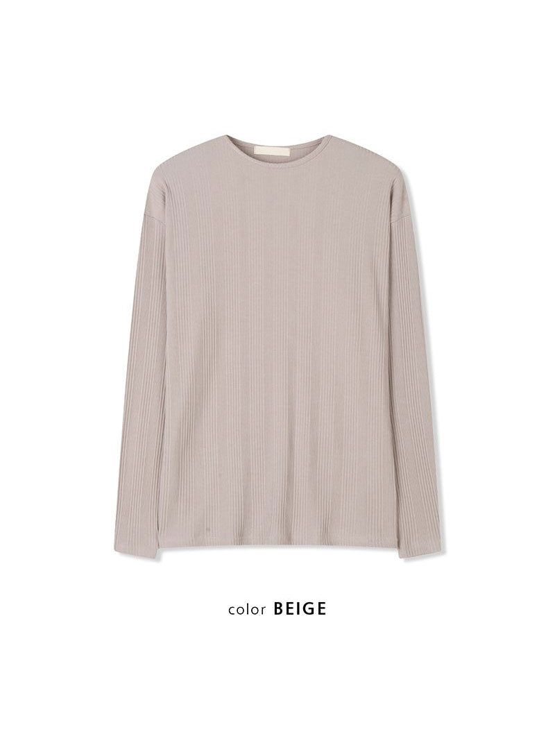 Irrregular rib slim long sleeves(5color)