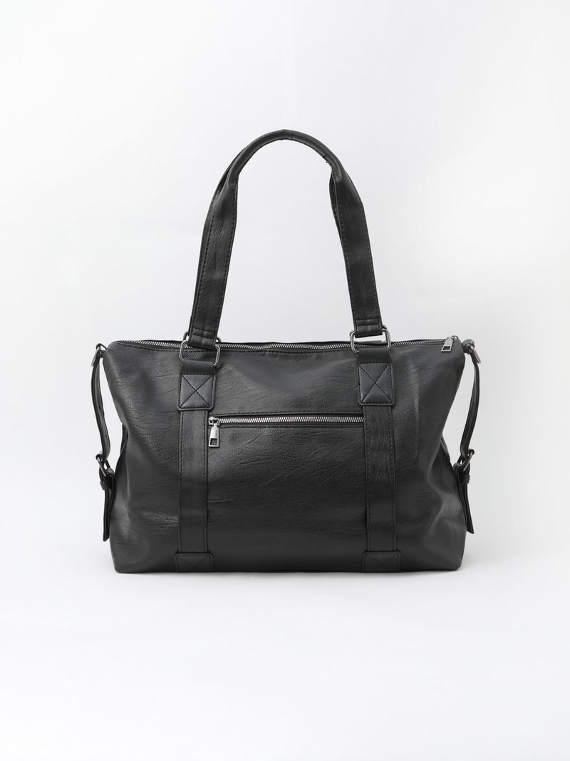 Clock Leather Tote Crossbody Bag