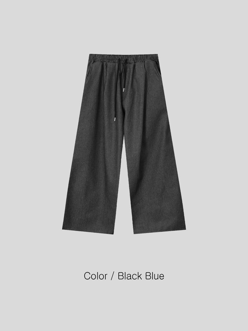 Terry Stripe Banding Carpenter Wide Denim Pants (for all four seasons)