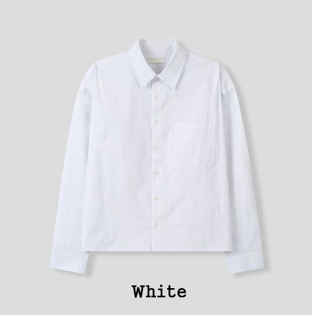 Basic Over Crop Cotton Shirt